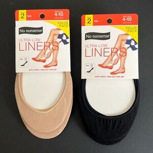 Shoe Liners -No Nonsense Ultra Low 4 pairs total NWT